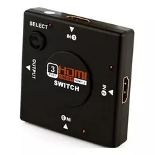 Chaveador Seletor Switch Hub Hdmi 3x1 Divisor 3 Portas 1080p