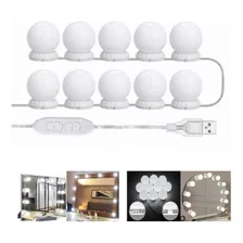 Kit Luminaria De Espelho Camarim 10 Lampadas De Led