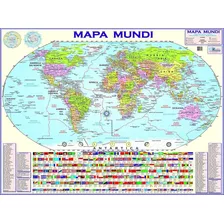 Mapa Mundi Planisférico Político Escolar Edição Atualizada