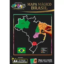 Mapa Magico Brasil Off Paper Atividade Escolar Raspar Papel