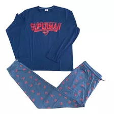 Pijama Invierno Superman Algodón Talla M Envio Gratis