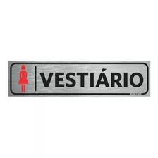 Placa Indicação Portas Escovada - Vestiário Feminino