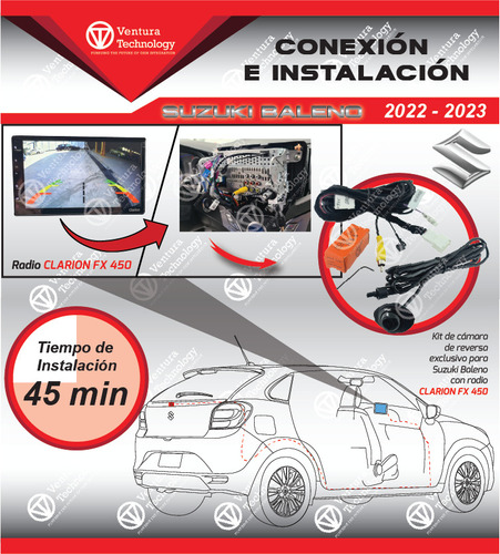 Cmara De Reversa Para Suzuki Baleno Radio Clarion 2022-2023 Foto 6