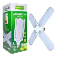 Foco Led 4 Aspas Dirigibles 50w Super Potente Ilumina 250w Color De La Luz Blanco Frío