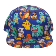 Pokemon The Original Starters Allover Print Snapback Gorra .