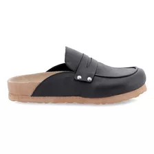 Mule De Cuero Vacuno Zuecos Sandalias Mujer Moda 