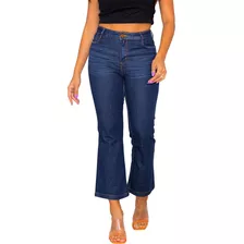 Calça Jeans Cropped Flare Feminina Escura Consciência 18001