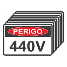 Adesivos Risco Elétrico Perigo 440v Kit Com 10 Unidades.