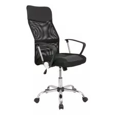 Silla Sillon Ejecutivo Oficina Reclinable Ergonomica Color Negro Material Del Tapizado Tela/cuero Sintético