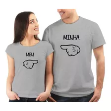 Kit C/2 Camisetas Casal Meu Minha Dono Dona Namorados Noivos