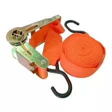 Kit Set X2 Cinta Zuncho De Amarre Con Crique 5m X 2.5mm Color Naranja