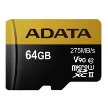 Micro Sd Adata 64 Gb Premier One Clase 10 Negro Dorado