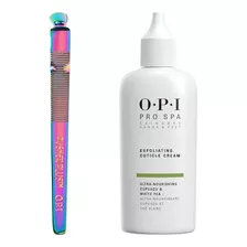 Opi Kit Repujador Cuticula Pusherplus Titanium + Crema Exfoliant