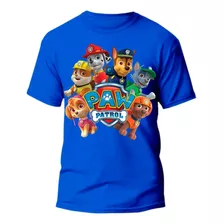 Camiseta Infantil Menino Patrulha Canina Camisa 100% Algodão