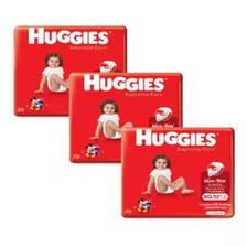 Kit 3 Fraldas Huggies Disney Supreme Care Xg 52 Uni