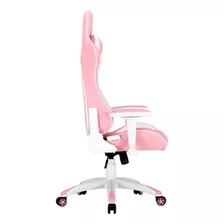 Silla De Escritorio Meetion Chr16 Mt-chr16 Gamer Ergonómica Rosa Y Blanca Con Tapizado De Cuero Sintético