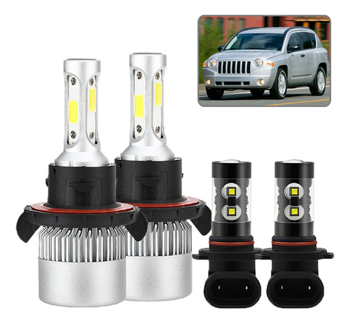 Para Jeep Liberty 03-07 Focos Led Faros + Luz Antiniebla