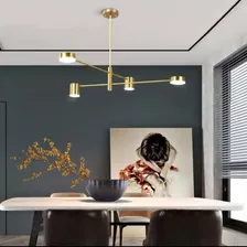 Lámpara Techo Colgante Industrial Moderna Gold 4 Led