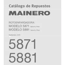 Manual Rotoenfardadora Mainero 5871/5881 Repuestos Despiece