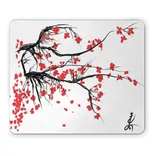 Ambesonne Nature Mouse Pad, Sakura Blossom Japanese Cherry T