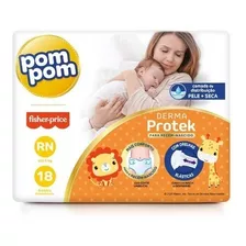 Fralda Pompom Protek - Rn Até 5kg - 18 Unidades