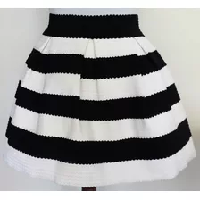 Falda Forever Rayada Blanco Con Negro