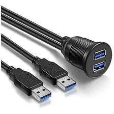 2 Ports Dual Usb 3.0 Male To Usb 3.0 Female Aux Flush Mount 