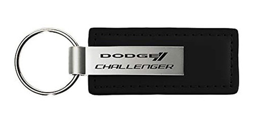 Foto de Dodge Challenger Negro Piel Key Fob Authentic Logo Llavero