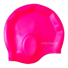 Touca Cetus De Natação Cobre Orelhas Silicone Rosa