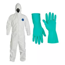 Kit Overol Tyvek Dupont + Guantes De Nitrilo P/ Fumigación