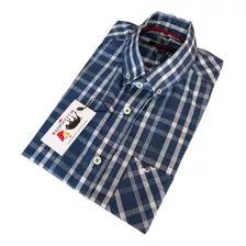 Camisa Masculina Xadrez Country Manga Curta 100% Algodão