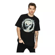 Camiseta Negra The Punisher Calavera Playera Hombre Marvel