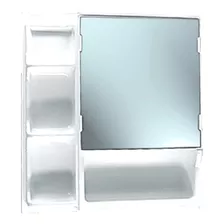 Botiquin Con Espejo 1 Puerta Estantes Repisa 44x49x10 C Color Blanco