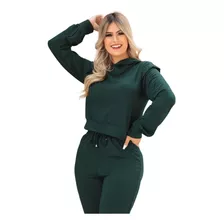 Conjunto Moletinho Básico Confortável Inverno Frio Feminino