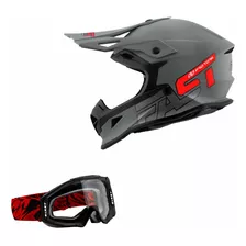 Kit Capacete Off Road Motocross Fast Tech + Oculos Blast