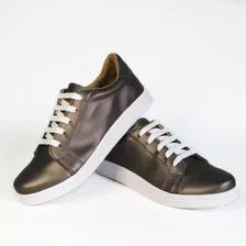 Zapatilla Stan Baja Stalla&co Metal Peltre Liso Mujer