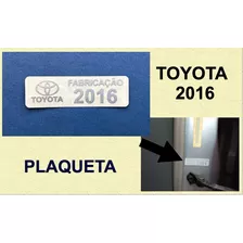 Plaqueta Identificacao Toyota 2016 Sw4 Filder Etios Com Fret