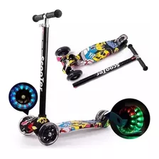 Monopatin Tripatin Scooter Con Luces Plegable Estampado