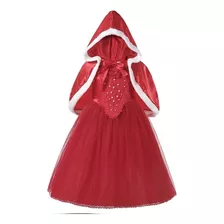 Vestido Chapéuzinho Vermelho Com Capa E Luvas Tam 6 Anos