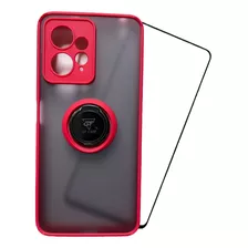 Funda Protector Anillo Para Redmi Note 12 Con Cristal 5d