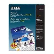 Epson Premium Presentación Papel Mate (8.5x11 Pulgadas, De D