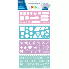 Kit 04 Regua Stencil Fun 15 Cm Tilibra