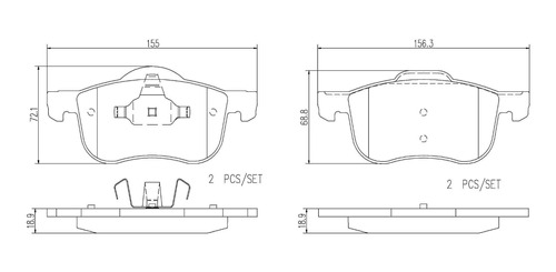 Balatas Delanteras Volvo V70 2001 2.3l Brembo Foto 2