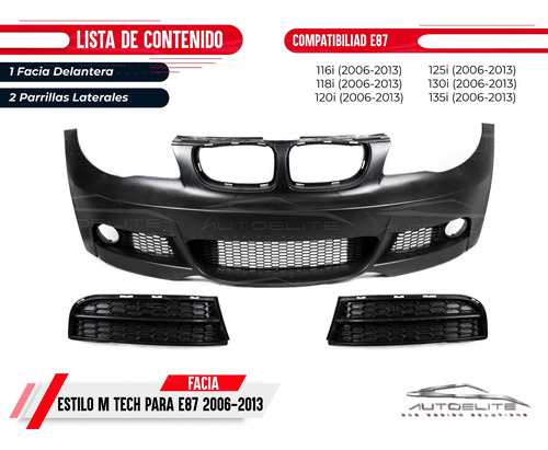 Facia Defensa Delant Bmw Serie 1 E87 Estilo M Tech 2006-2013 Foto 8