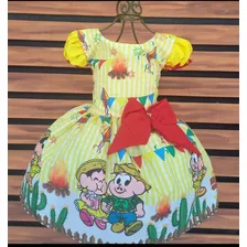 Vestido Infantil Temático Festa Junina Xadrez Caipiras