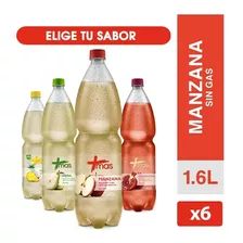 Pack 6 Agua Saborizada Mas Sin Gas 1,6lt - Elige Tu Sabor