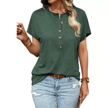 Blusas De Mujer Elegantes Top Moda Casual Manga Corta Dama