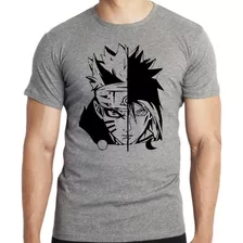 Camiseta Naruto Uzumaki E Sasuke Manga Curta Algodão 30.1