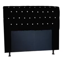 Cabeceira Lady Strass Cama Box Casal 140 Cm Suede Preto