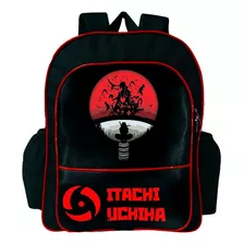 Mochila Escolar G Itachi Uchiha Naruto Vermelho Preto